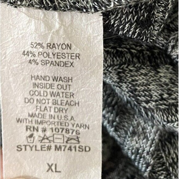 Comfy USA Marled Swing Full Zip Top Jacket Ribbed Texture Wired Collar XL - Picture 3 of 4